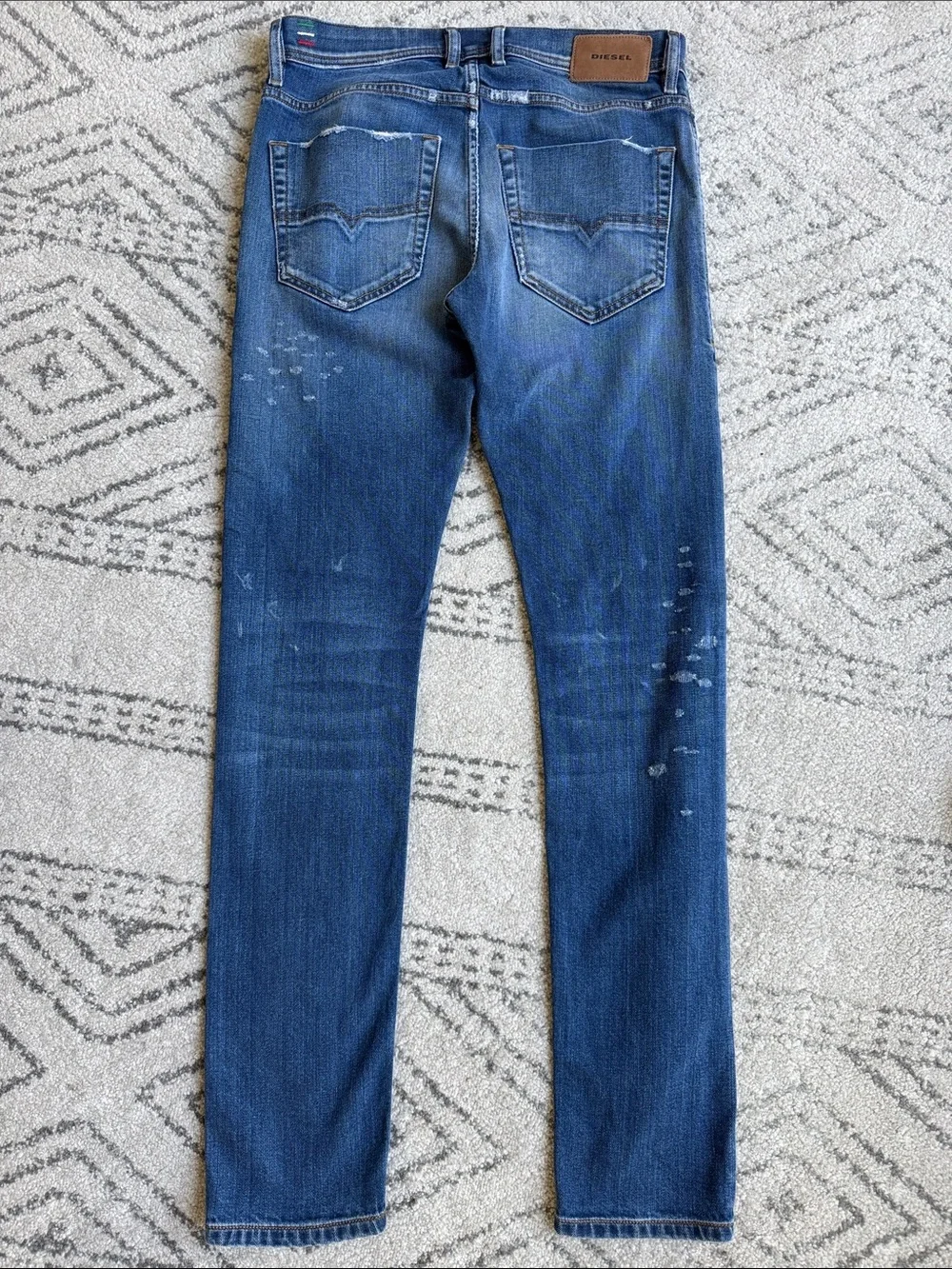 Diesel Tepphar 29x30 Jeans Men’s Blue Slim Carrot Stretch 084XU measure 30x30